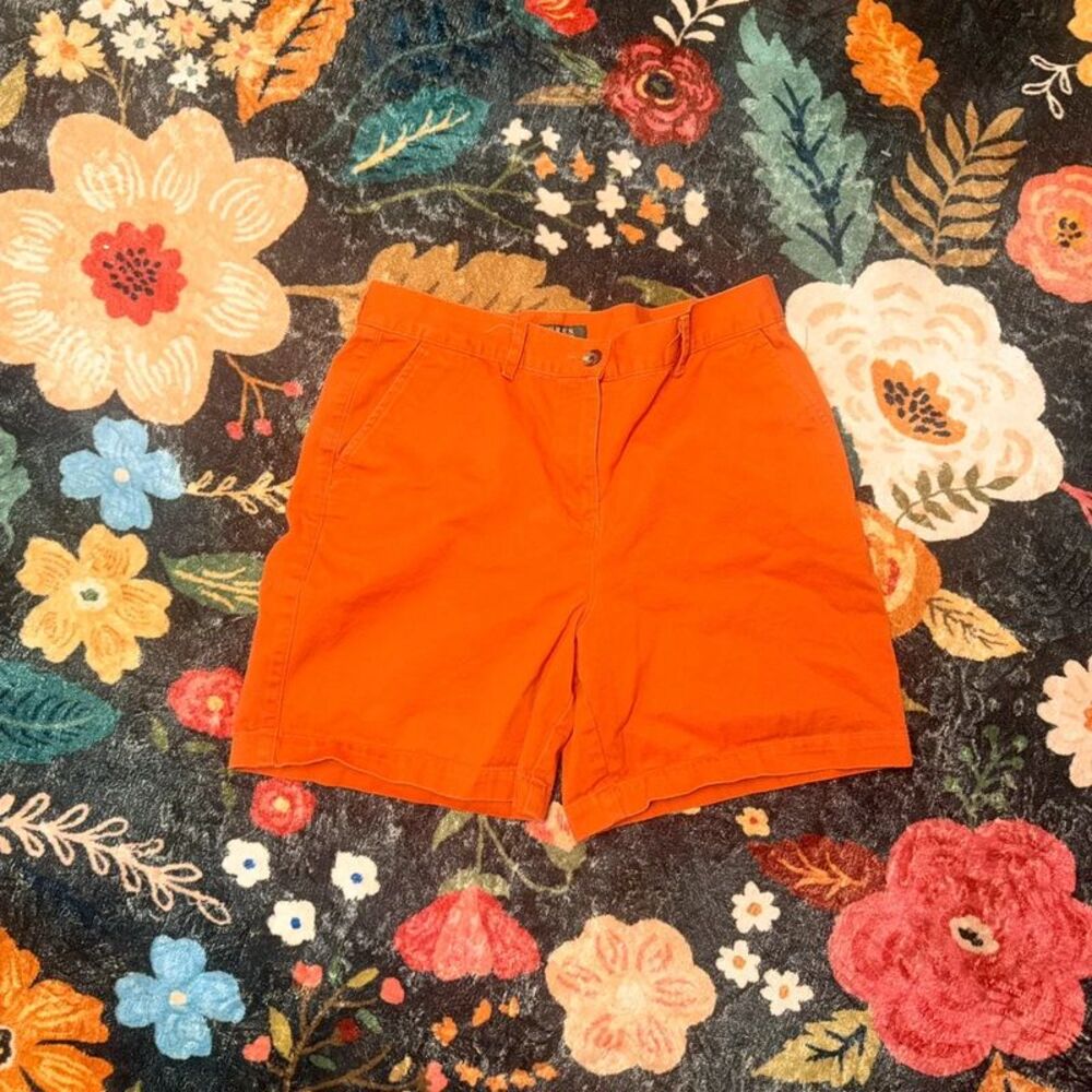 Vintage Lauren Ralph Lauren Petite Orange Cotton Chino Shorts - Size 6P